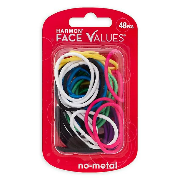 Harmon Face Values 48-Count Small Elastic Band Ponytail Holders in Brights